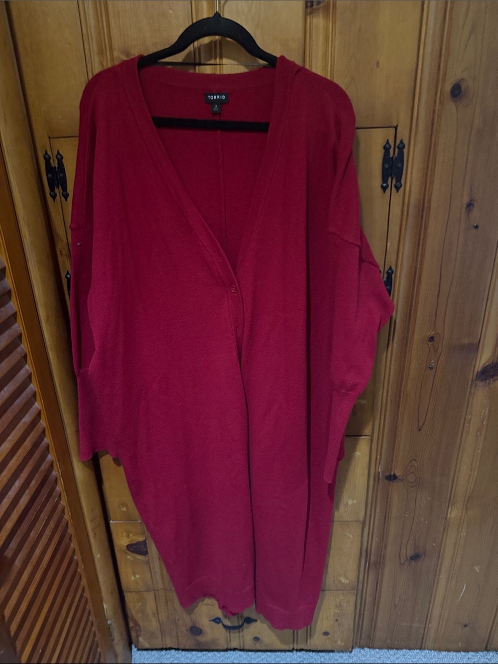 torrid Deep Red Oversized V-Neck Cardigan